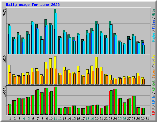 Daily usage for June 2022