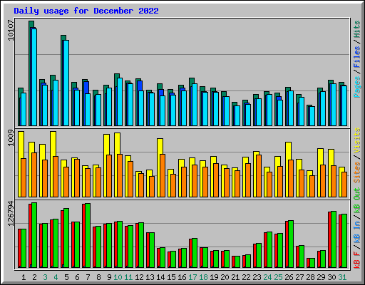 Daily usage for December 2022