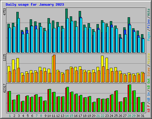 Daily usage for January 2023
