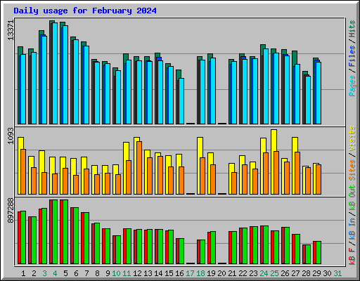 Daily usage for February 2024
