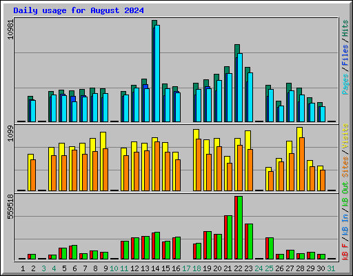 Daily usage for August 2024