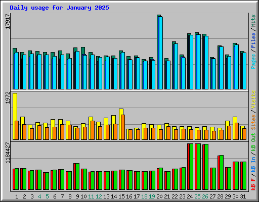 Daily usage for January 2025