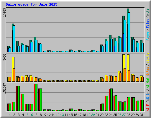 Daily usage for July 2025