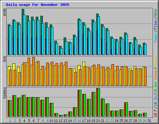 Daily usage for November 2025