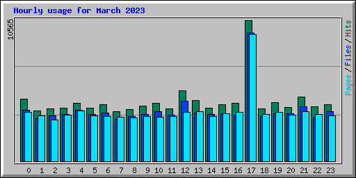 Hourly usage for March 2023