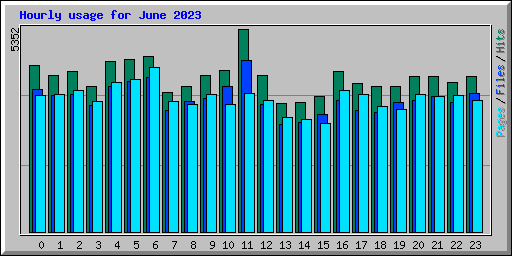 Hourly usage for June 2023