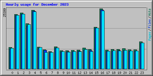 Hourly usage for December 2023