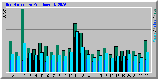 Hourly usage for August 2026